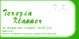 terezia klapper business card